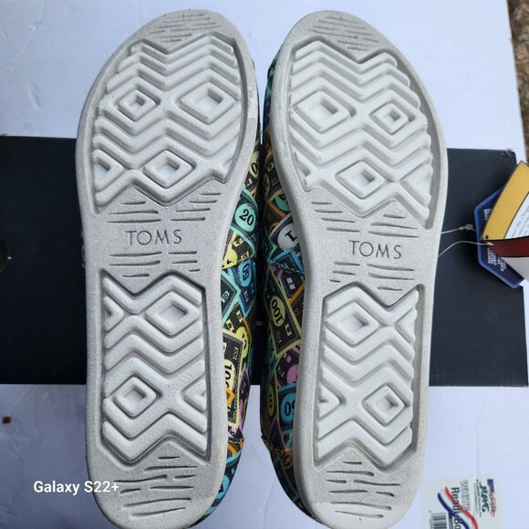 Toms Alpargata Multi Monopoly Money Print Womens Size 10 M NIB Whimsical Fun - Picture 5 of 6
